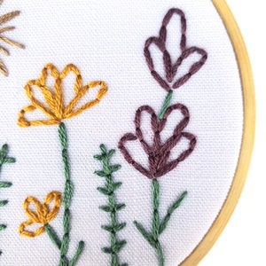 My Little Garden Embroidery KIT FOR KIDS with Pre-Printed Fabric and Embroidery Supplies image 2