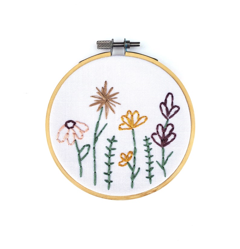 My Little Garden Embroidery KIT FOR KIDS with Pre-Printed Fabric and Embroidery Supplies image 4