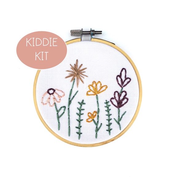 My Little Garden Embroidery KIT FOR KIDS With Pre-printed Fabric