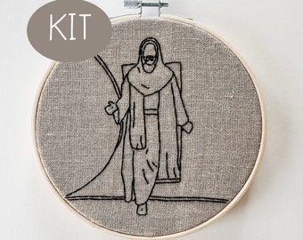 Easter Morning Embroidery KIT- Jesus Christ - with Embroidery Pattern and Supplies - Thread Unraveled - beginner friendly - diy
