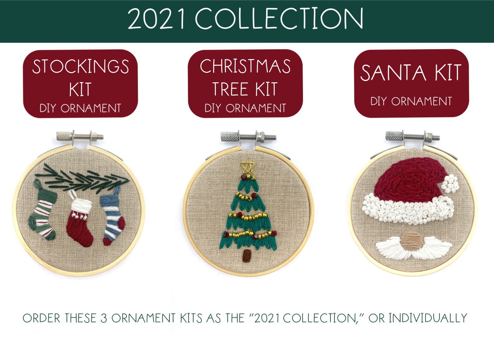 Ornament DIY KITS Embroidery Christmas Ornaments Etsy