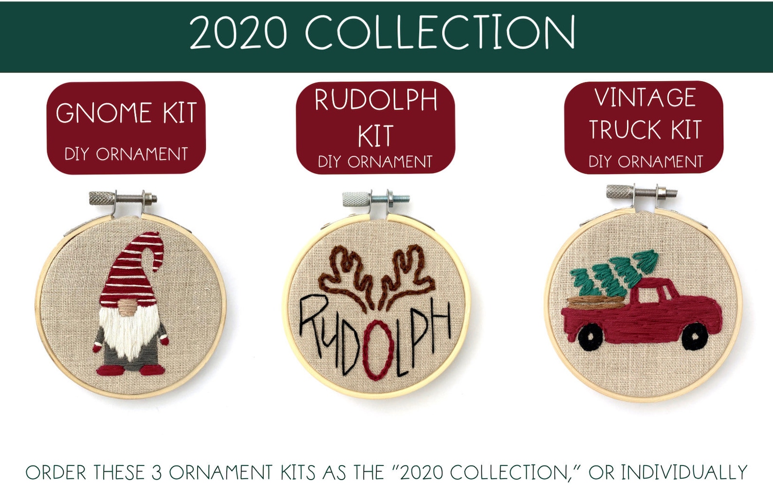 Ornament DIY KITS Embroidery Christmas Ornaments Etsy