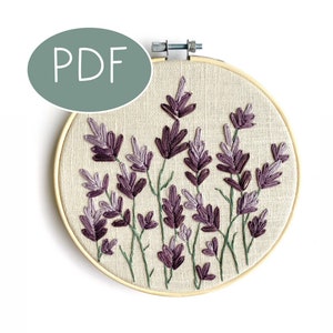 PDF DIGITAL Pattern Wild Lavender DIY - Thread Unraveled - Beginner Embroidery Pattern