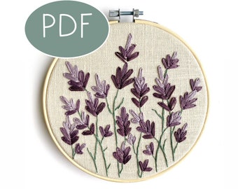 PDF DIGITAL Pattern Wild Lavender DIY - Thread Unraveled - Beginner Embroidery Pattern