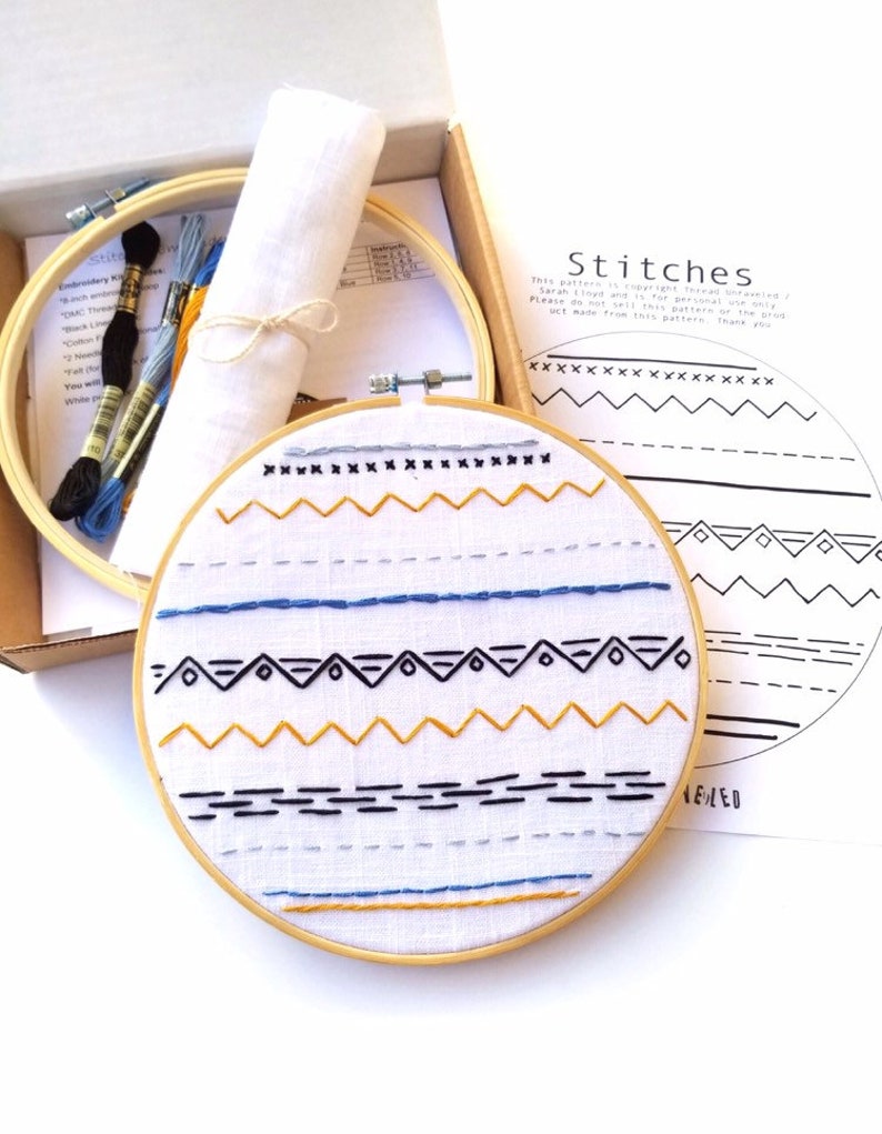 Stitches embroidery kit for beginners  etsy