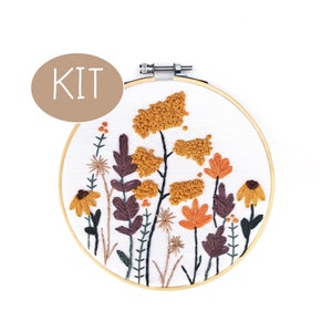 Spring Florals Embroidery Kit with Embroidery Pattern and Embroidery Supplies image 1