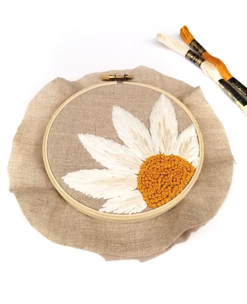 Daisy Petals Embroidery KIT With Embroidery Pattern and Etsy