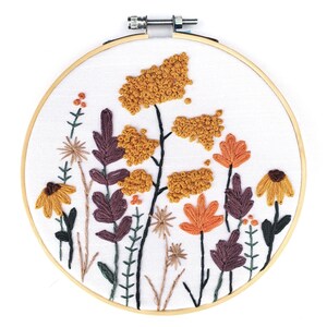 Spring Florals Embroidery Kit with Embroidery Pattern and Embroidery Supplies image 2