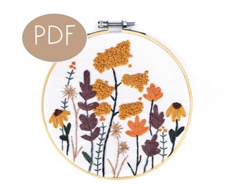 PDF DIGITAL Pattern Spring Florals DIY - Thread Unraveled - Beginner Embroidery Pattern