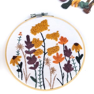 Spring Florals Embroidery Kit with Embroidery Pattern and Embroidery Supplies image 3