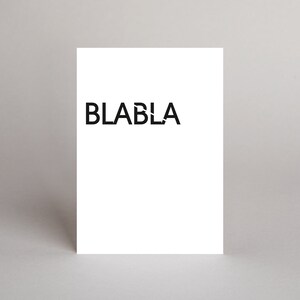 Postkarte  "BLABLA"-TYPE // TYPE-Serie