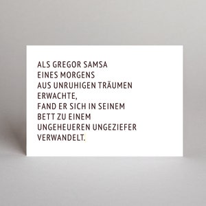 Postkarte "Die Verwandlung" // ERSTE SÄTZE