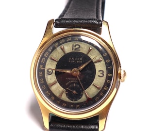 Vintage Anker Wristwatch: German Hand Winding Watch with Date, 1960s