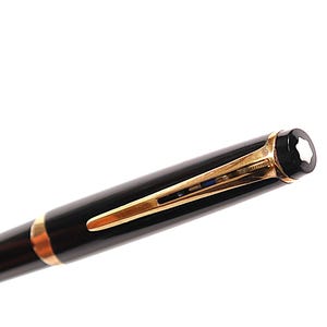 Vintage Montblanc Classic No.18 balpen met hendelclip in zwart en goud, gemaakt in jaren 60 in Duitsland, prachtig cadeau