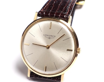 Vintage Longines Dress Watch: 18K Yellow Gold Case, Original Box