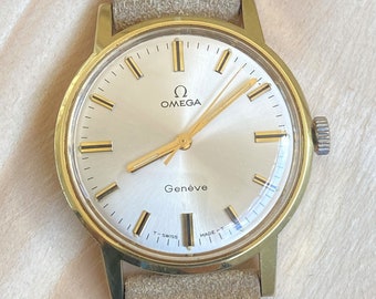 Wonderful Swiss Vintage Omega Geneve, Gold plated, Hand wind movement Omega Cal 601, Wonderful Gift for Her or Him