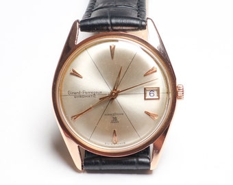 Prachtige vintage Girard Perregaux Gyromatic, automatisch horloge, 18K massief roségouden kast - uit de jaren 60 - prachtig cadeau