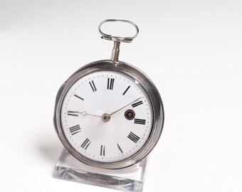 Wonderful Huge Silver Verge Fusee Pocket Watch - Pocket Watch from 1800s - Wonderful Gift