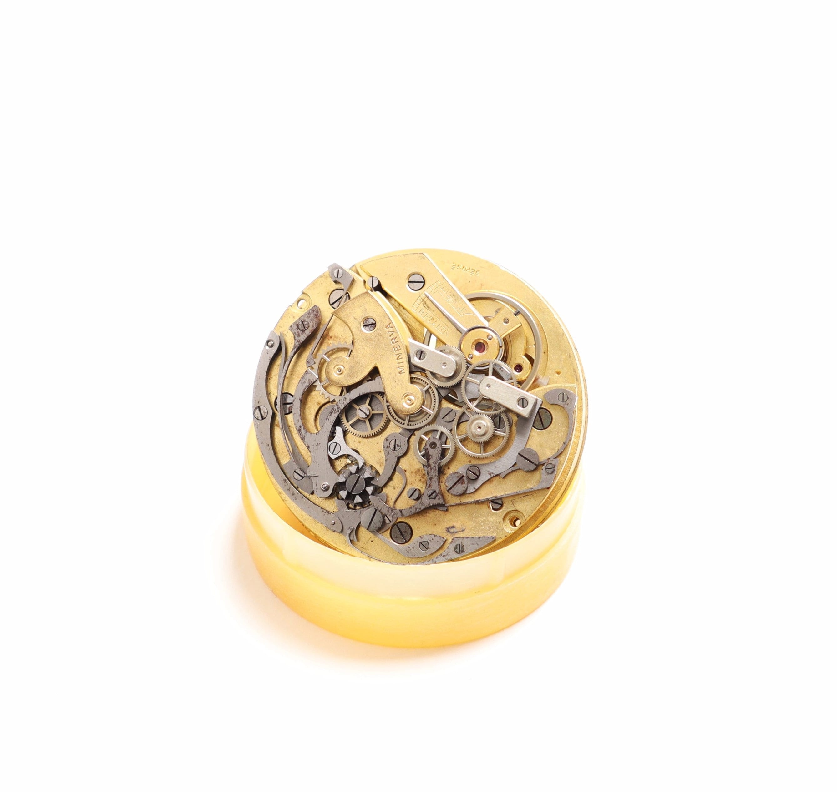Antique Minerva pocket watch chronograph movement for parts