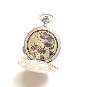 Quarter repeater pocket watch movement with silver 84 / 0,875 full hunter case - for parts