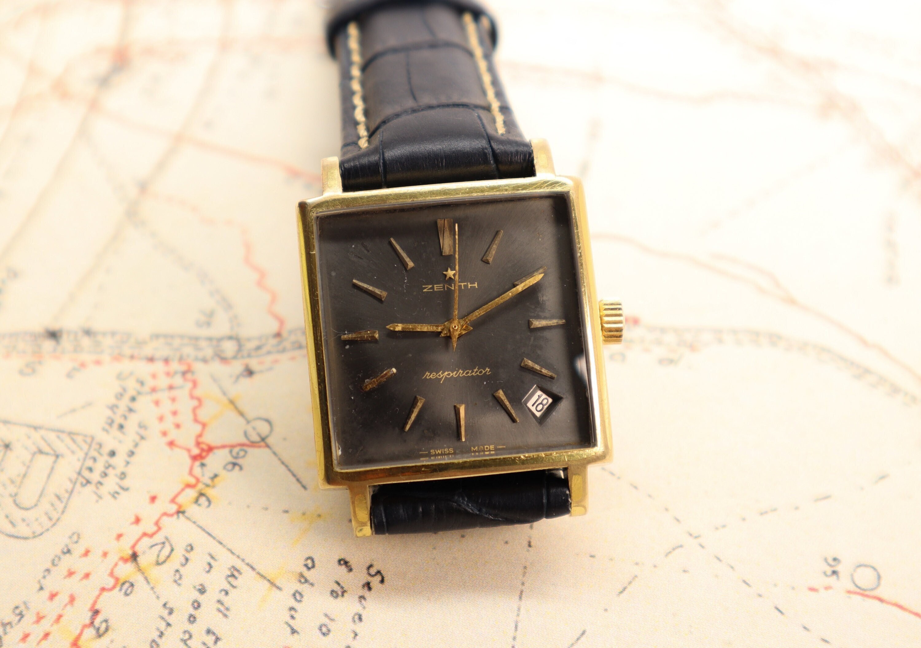Vintage Zenith Respirator Swiss Made Watch From 60