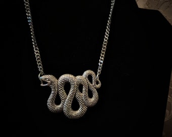 Snake serpent pendant goth witchy jewelry necklace