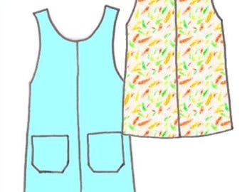 Girls Plus Size Jumper Dress PDF Sewing Pattern, Sizes 8-10-12