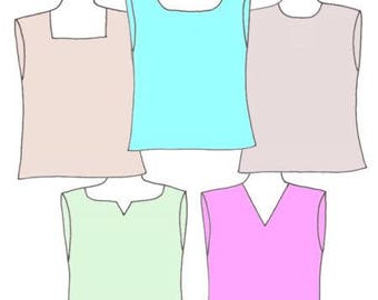 Girls Plus Size Tank Tops And Crop Tops PDF Sewing Pattern - Size 8-10-12