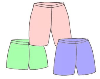 Girls Plus Size Elastic Waist Shorts Sewing Pattern, Sizes 14-16, Ready To Ship, FREE SHIPPING