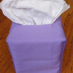 Tissue Box Cover, Square, Lavender Square Fabric Tissue Box Cover, Fabric Square Tissue Box Cover