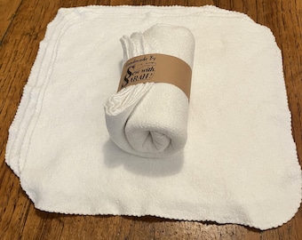 Reusable Mop Pads, Compatible With Swiffer Sweeper, Wet-Dry Mop Cover,  White Fleece Mop Pads, Machine Washable Floor Cleaning Cloth Wipes
