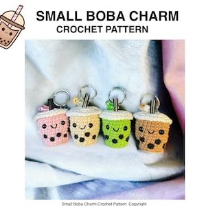 Small Boba Charm Keychain Crochet Pattern
