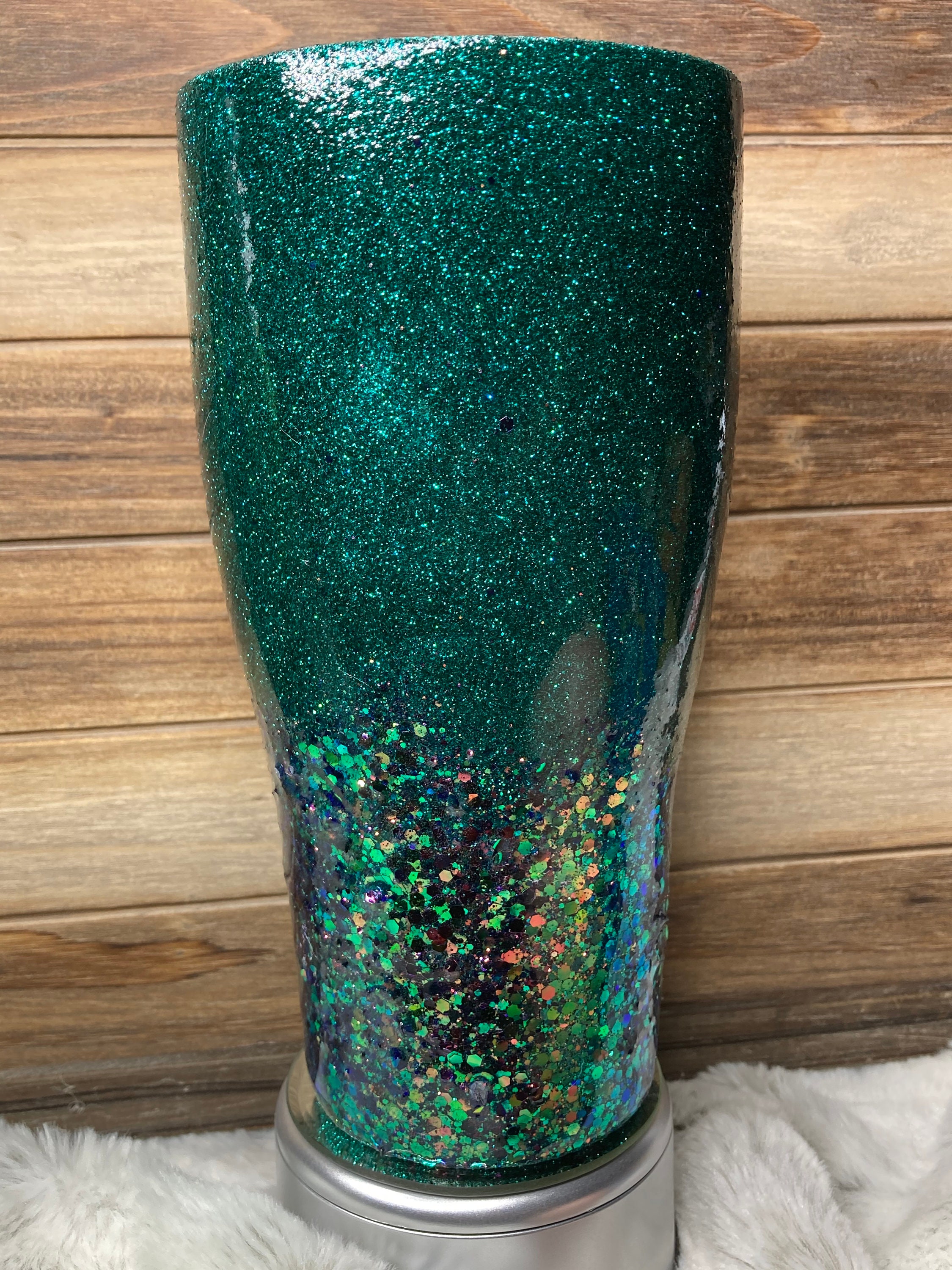 Custom Tumbler Green Glitter Tumbler | Etsy