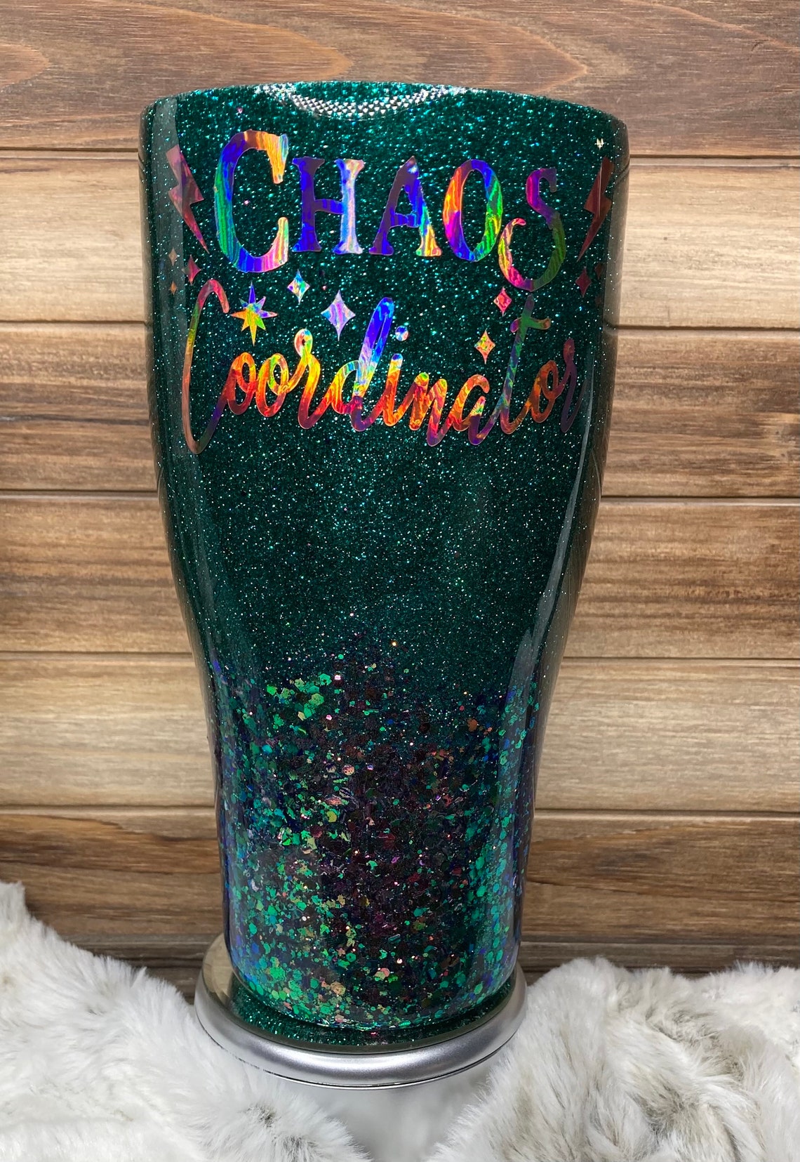 Custom Tumbler Green Glitter Tumbler Etsy