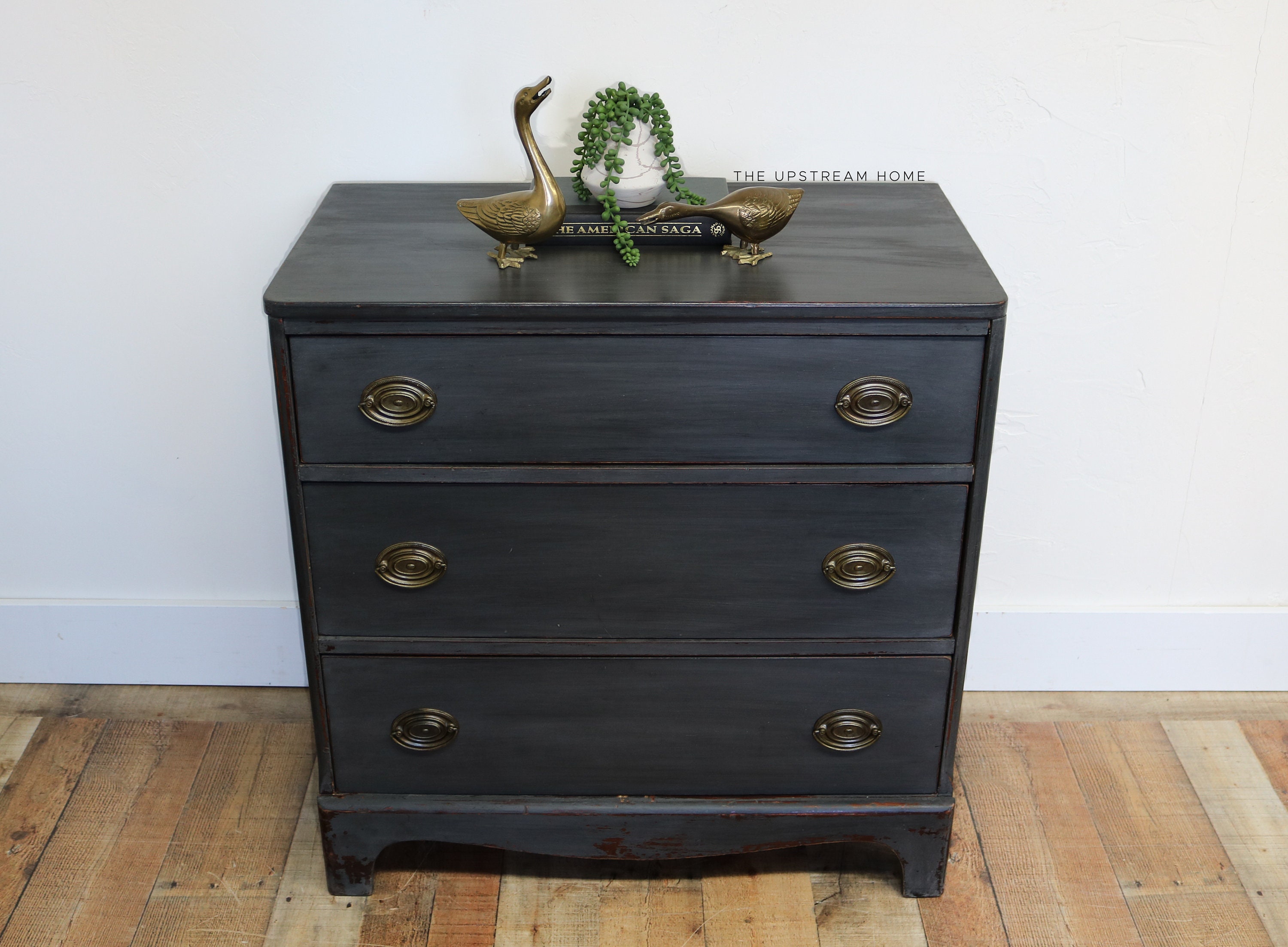 SOLD. Black Three Drawer Dresser Modern Farmhouse Etsy