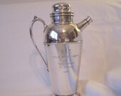 Silverplate Mid-Century LARGE Cocktail Shaker with Lid and Screw-On Pouring Spout Stopper