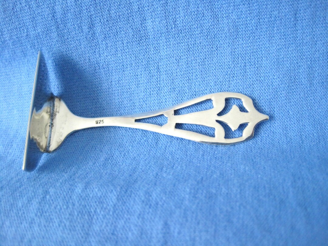 Sterling Silver Baby Food Pusher With Fretwork Handle Perfect Etsy