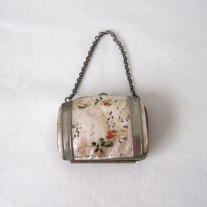 Edwardian Mini/Coin Purse Wallet with leather interior and Mother of Pearl Abalone Shell Sides