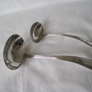 Ladle; Set of Two Ladles: One Small Cream Ladle, One Large Gravy Ladle in &quot;Washington Irving&quot; pattern; No Monogram; Perfect Wedding Gift!