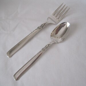 Fork and Spoon Youth Set Charcuterie Set Cheese Set in &quot;Gay Adventure&quot;; Silverplate, Silver Plate; Perfect First or Second Birthday Gift!