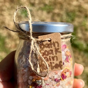 Soothing Bath Salt: Epsom & Himalayan Salt Blend - 4 oz Jar