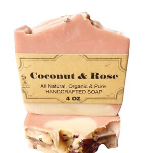 Coconut milk & Rose Soap | handmade | natural rose clay |