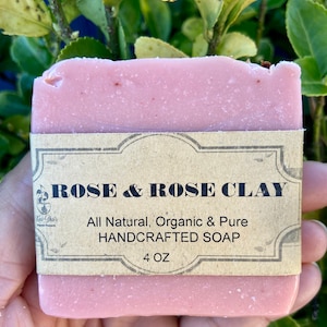 Fresh Rose Bar Soap | handmade | natural rose clay | rose scent soap | handmade soap