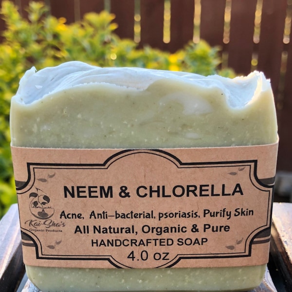 Neem & Chlorella Bar Soap | Natural Shampoo Bar | Shampoo Bar | All Natural Handmade Soap | Facial Bar