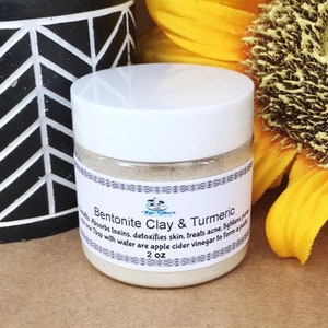 Bentonite Clay | Turmeric Clay | Face Clay Mask | Natural Clay Mask | Hair Mask |  3 Oz (face & Hair detox)
