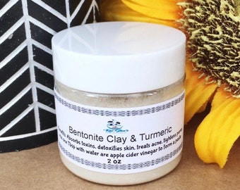 Bentonite Clay | Turmeric Clay | Face Clay Mask | Natural Clay Mask | Hair Mask |  3 Oz (face & Hair detox)