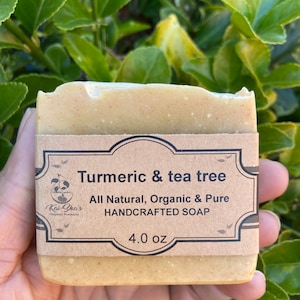 Turmeric & Tea Tree Soap: Natural Acne Skincare Bar (3.7-4.0 oz)