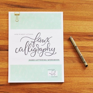Faux Calligraphy Workbook | Hand Lettering Worksheets | Digital Download