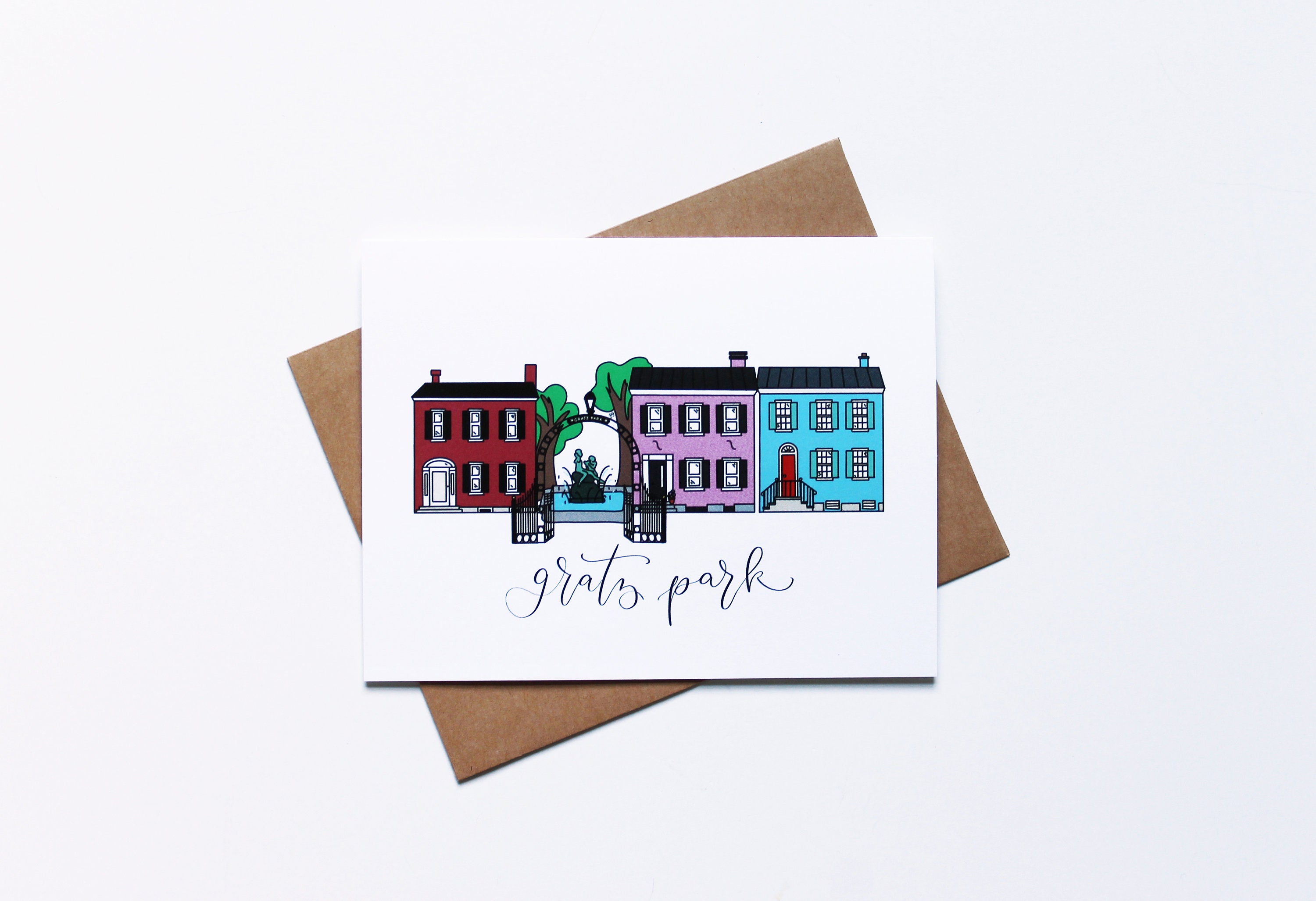 Gratz Park Original Print & Card Lexington KY Local Art Etsy