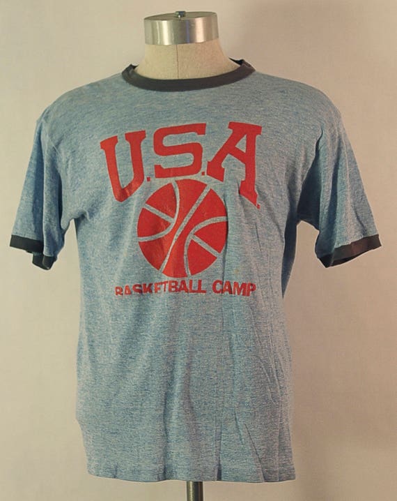 Vintage USA basketball t-shirt 1980's - image 1